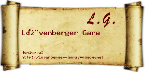 Lövenberger Gara névjegykártya